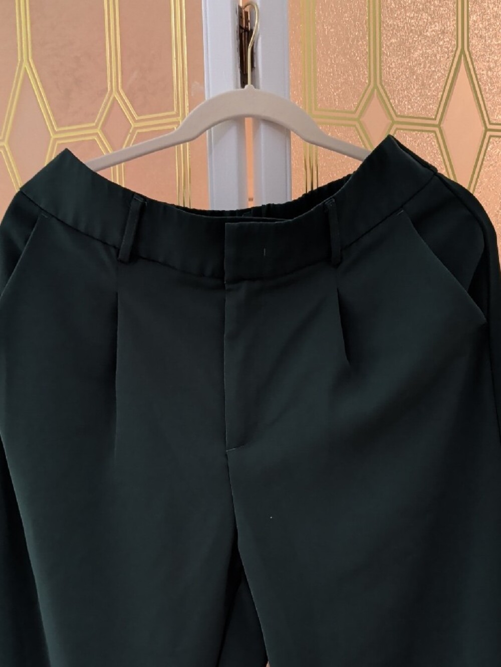 HALARA Dark Green Ladies Dress Pants - Tailored Pleat Trousers - Picture 2 of 5